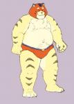 anthro belly humanoid_hands male mask moobs navel nipples overweight overweight_anthro overweight_male simple_background solo wrestler professor_fluff felid mammal pantherine tiger 2020 hi_res