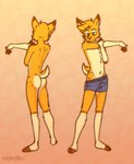 anthro bedroom_eyes biped butt clothed clothing cloven_hooves fur hair half-closed_eyes hooved_plantigrade hooved_toes hooves looking_at_viewer male male_anthro multicolored_body multicolored_fur narrowed_eyes nude orange_body orange_fur plantigrade seductive simple_background smile solo stretching tail teasing two_tone_body two_tone_fur underwear solarlewds zoophobia autumn_(zoophobia) deer mammal digital_media_(artwork) hi_res