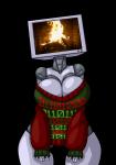 bare_shoulders big_breasts biped bottomless breasts cleavage clothed clothing electronics female fire fireplace for_a_head front_view holidays machine not_furry screen screen_face shirt solo square_(anatomy) sweater television text text_on_clothing text_on_shirt text_on_sweater text_on_topwear thick_thighs topwear white_body limebreaker christmas limebot_(limebreaker) humanoid object_head robot robot_humanoid screen_head tv_head animated digital_media_(artwork) hi_res portrait short_playtime three-quarter_portrait