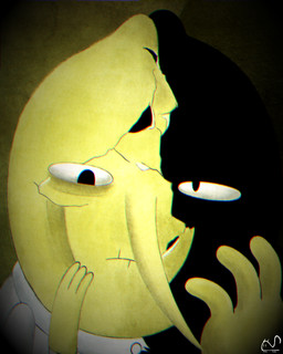 ambiguous_gender bald cheekbones clothed clothing cracked_skin cracks duo emaciated food fruit lemon not_furry plant simple_background fhinni adventure_time cartoon_network earl_of_lemongrab candy_people_(at) elemental_creature flora_fauna food_creature food_humanoid humanoid lemon_people living_fruit living_lemon digital_media_(artwork) hi_res
