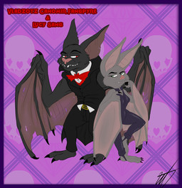 anthro biped clothed clothing duo female fully_clothed male membrane_(anatomy) membranous_wings red_eyes vehicle winged_arms wings wastedtimeee disney zootopia fan_character bat leaf-nosed_bat mammal microbat vampire_bat yangochiropteran digital_media_(artwork) hi_res signature