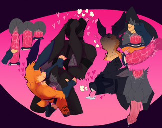 anal anal_penetration anthro anthro_on_anthro anthro_penetrated anthro_penetrating anthro_penetrating_anthro anus arms_tied backsack balls bdsm blindfold bound brown_body brown_fur dominant dominant_anthro dominant_female duo female female_penetrating female_penetrating_male from_behind_position fur genitals grey_body grey_fur hands_behind_back internal lying male male/female male_penetrated muzzle_(object) muzzled nude nude_anthro nude_female nude_male object_in_ass on_front orange_body orange_fur pegging penetration perineum pink_background purple_background sex sex_toy sex_toy_in_ass sex_toy_insertion simple_background strapon strapon_in_ass strapon_insertion strapon_sex submissive submissive_anthro submissive_male tongue tongue_out toying_partner surkefish lagomorph leporid mammal rabbit hi_res