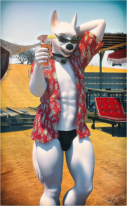 aged_up aloha_shirt anthro anthrofied athletic athletic_anthro athletic_male bulge clothed clothing collar male pattern_clothing pattern_shirt pattern_topwear shirt slim solo speedo swimwear thick_thighs tight_clothing topwear wide_hips xrayzebra4 bolt_(film) disney bolt_(bolt) canid canine canis domestic_dog german_shepherd herding_dog mammal pastoral_dog 2017 3d_(artwork) digital_media_(artwork)