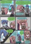 2022 anthro babystar biped blush clothing comic detailed_background dialogue duo english_text female fur gemma_polson hair hi_res male open_mouth panel_skew shirt sitting speech_bubble standing text topwear