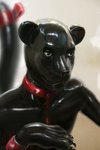 anthro collar latex leash male realistic solo shinard animate_inanimate felid living_latex mammal pantherine hi_res