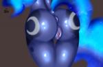 anthro anthrofied anus biped blue_body blue_fur blue_hair butt butt_shot cutie_mark female fur genitals hair pussy simple_background solo distantcognition friendship_is_magic hasbro my_little_pony princess_luna_(mlp) equid mammal 2014