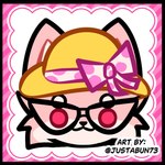 ambiguous_gender anthro asian_clothing clothing east_asian_clothing eyewear fur glasses hat headgear headwear japanese_clothing kimono male pink_background pink_body pink_eyes pink_fur ribbons simple_background solo straw_hat justabun73 pixile_studios super_animal_royale kerolink canid canine fox mammal headshot_portrait portrait