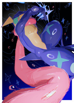 abstract_background ambiguous_gender anthro blue_body blue_sclera bodily_fluids glistening glistening_body glistening_tongue long_tongue low-angle_view male markings muscular muscular_anthro muscular_male perspective perspective_shot pink_eyes pink_tongue pseudo_clothing pseudo_scarf ranged_weapon saliva saliva_on_tongue shuriken solo star_(marking) symbol tail thick_thighs tongue tongue_scarf weapon sushi1515 nintendo pokemon amphibian frog generation_6_pokemon greninja pokemon_(species) hi_res