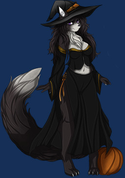 anthro bottomwear clothing costume crop_top female food fruit hat headgear headwear holidays magic magic_user plant pumpkin robe shirt skirt solo suggestive topwear witch witch_hat snowiefeather halloween domestic_cat felid feline felis mammal alpha_channel