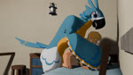 anal anthro duo larger_anthro male male/male size_difference hundredseas breath_of_the_wild nintendo the_legend_of_zelda kass_(tloz) link avian humanoid hylian rito 3d_(artwork) animated digital_media_(artwork) hi_res no_sound webm