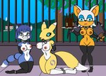 bdsm bondage bound breasts collar female genitals group nipples pussy nidrog bandai_namco digimon nintendo sega sonic_the_hedgehog_(series) star_fox krystal_(star_fox) rouge_the_bat bat canid canine digimon_(species) fox mammal renamon crossover hi_res