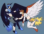 after_transformation anthro basic_sequence blue_body blue_hair bottomwear breast_growth breasts clothed clothing cutie_mark denim denim_bottomwear denim_clothing duo erect_nipples feathered_wings feathers female female/female gender_transformation growth hair hooves horn jeans legwear looking_at_viewer male mid_transformation mtf_transformation nipples nude open_mouth pants shirt simple_background solo species_transformation tail teasing teasing_viewer topwear torn_bottomwear torn_clothing torn_jeans torn_legwear torn_pants torn_shirt torn_topwear transformation transformation_sequence transformation_through_magic vulva wings kiri-anko friendship_is_magic hasbro my_little_pony mythology daybreaker_(mlp) nightmare_moon_(mlp) equid equine horse human mammal mythological_creature mythological_equine pony winged_unicorn comic sequence