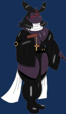 anthro big_breasts black_eyebrows black_hair black_sclera breasts claw_fingers cross eyebrows female hair heart_symbol huge_breasts leg_markings markings nun_outfit purple_body red_eyes scarf smile socks_(marking) solo thick_thighs wide_hips alythewolfcat mythology yaojou dragon jou mythological_creature mythological_scalie scalie 2019 colored digital_drawing_(artwork) digital_media_(artwork) hi_res portrait three-quarter_portrait