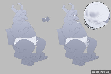 beard belly big_belly breath clothed clothing cloud_emanata contextual_arrow cutaway diaper directional_arrow emanata exposed_diaper facial_hair feces horn male pooping scatplay sequential_arrow slightly_chubby soiled_diaper soiling soiling_diaper solo straining toilet unclean_diaper used_diaper using_diaper wearing_diaper wide_arrow smallcircles undertale undertale_(series) asgore_dreemurr boss_monster_(undertale) bovid caprine goat mammal digital_media_(artwork) hi_res