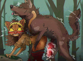accessory after_sex animal_genitalia animal_penis anthro anthro_on_feral bent_over bestiality big_penis blood blush bodily_fluids bottomwear bottomwear_down breasts canine_genitalia canine_penis claws clothed clothing cum cum_drip cum_inside cum_on_penis doggystyle dripping drooling duo ear_piercing ear_ring ejaculation eyes_closed female feral feral_on_top forest forest_background from_behind_position fucked_silly genital_fluids genitals headband holding_partner knot knot_root leaking_cum looking_pleasured male male/female mating_grip mounting musk narrowed_eyes nature nature_background orgasm orgasm_face pants pants_down partially_clothed paws penis piercing plant pull_out raised_tail ring_piercing rounded_back saliva scratches sex shirt_up side_view size_difference slim small_breasts small_waist sweat tail thick_penis tree unknotting vaginal_fluids vaginal_squirting yellow_sclera yaldabroth raegan_(yaldabroth) canid canine canis felid feline mammal wolf hi_res