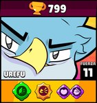 brawl feathers male star miaugames21 urefunest brawl_stars supercell_(company) fan_character urefu_(urefunest) accipitrid accipitriform avian bird eagle martial_eagle absurd_res hi_res