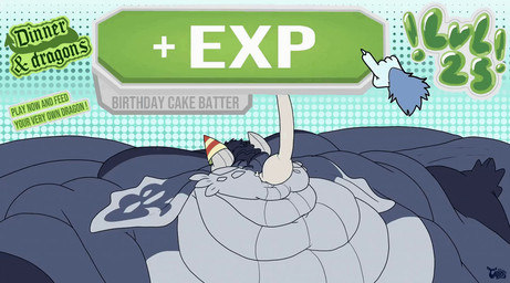 anniversary anthro belly belly_expansion big_belly bloated blob_body blob_face blue_body blue_hair body_expansion cake_batter clothing expansion fat_rolls feeder feederism feeding feeding_tube feedism female food food_fetish food_in_mouth food_insertion food_play force_feeding forced growing hair hat headgear headwear horn huge_belly immobile improvised_sex_toy jiggle_body jiggling medical_instrument morbidly_obese morbidly_obese_female obese obese_female overweight overweight_female scientific_instrument solo stuffing sunken_limbs tube tube_in_mouth weight_gain fatty-sashimi aquatic cetacean hybrid mammal whale_dragon 2026 2d_animation animated digital_media_(artwork)