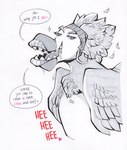 anthro female overweight sharp_teeth simple_background solo speech_bubble teeth text white_background d._e._belton_(artist) bruna_(d.e.belton) avian 2017 english_text