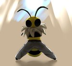 antennae_(anatomy) anthro arthropod_abdomen biped black_eyes bottomwear closed_smile clothing female fur mouth_closed neck_tuft pants pose shadow smile solo tuft yellow_body skeletorskeletonized bug_fables moonsprout_games vi_(bug_fables) arthropod bee hymenopteran insect 2022 digital_media_(artwork) hi_res