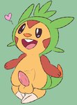 feral genitals heart_symbol male penis presenting solo tapering_penis wiggle mincheeto nintendo pokemon chespin generation_6_pokemon pokemon_(species) hi_res