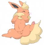 blush eyes_closed female feral genitals heart_symbol lying multi_nipple navel nipples nude on_back pawpads paws presenting presenting_pussy pussy simple_background solo spread_legs spreading sakana8888888 nintendo pokemon eeveelution flareon generation_1_pokemon pokemon_(species) hi_res