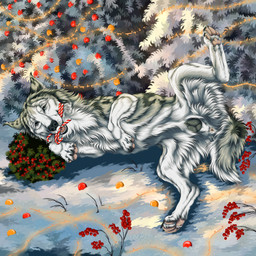 animal_genitalia animal_vulva anus blue_eyes candy_cane_in_mouth canine_genitalia canine_vulva christmas_tree fangs female feral front_view fur genitals grass grey_body grey_fur grey_vulva holidays lying on_side pawpads pink_pawpads plant presenting presenting_anus presenting_vulva shrub solo spread_legs spreading teeth tree vulva white_body white_fur msdeadsoul christmas marylin_(shadowflare45) canid canine mammal 1:1 hi_res