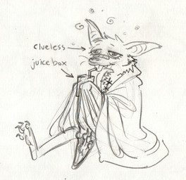anthro band-aid bandage bedding beverage big_ears blanket claws dizzy female juice_(beverage) juice_box membrane_(anatomy) membranous_wings on_ground pawpads pointy_ears scar sitting sitting_on_ground smile solo stitch_(sewing) surgical_scar surgical_suture tongue tongue_out wings jacqal bat mammal megabat 2024 graphite_(artwork) hi_res sketch traditional_media_(artwork)