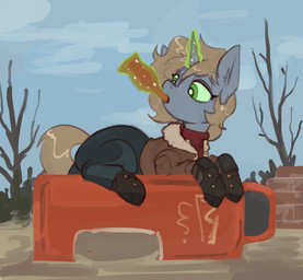 alternate_universe female feral nuka-cola solo marsminer fallout fallout_equestria hasbro microsoft my_little_pony equid equine horse mammal pony