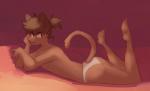 anthro butt clothed clothing crossdressing feet femboy hair looking_at_viewer male panties ponytail presenting shy simple_background solo underwear pochowek skala domestic_cat felid feline felis mammal 2017