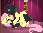 anus balls black_body blue_eyes blush bodily_fluids cum cum_in_pussy cum_inside curtains cutie_mark duo ejaculation fangs female feral genital_fluids genitals hair horn male male/female medial_ring penetration pink_hair puffy_anus pussy sex teeth vaginal vaginal_penetration yellow_body badumsquish friendship_is_magic hasbro my_little_pony fluttershy_(mlp) kevin_(mlp) arthropod changeling equid equine mammal hi_res