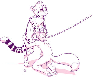 anthro anthro_on_anthro anthro_penetrated anthro_penetrating anthro_penetrating_anthro balls biped collar duo erection fellatio genitals hair interspecies leash leashed_collar male male/male male_anthro male_penetrated male_penetrating male_penetrating_male oral oral_penetration penetration penile penis sex tail young young_anthro young_male aogami casey_nicolai cheetah felid feline mammal 2025 absurd_res hi_res monochrome signature