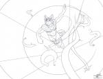 action_pose anthro clothing cyberspace eyewear flying goggles male pose skinsuit slap solo superhero tail tentacles text tight_clothing tunnel wolfblade sciyote_(character) tech canid canine canis coyote mammal black_and_white monochrome url