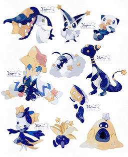 ambiguous_gender beak biped blue_body closed_smile eyelashes feral forehead_gem fur gem group hair_mouth holding_melee_weapon holding_object holding_weapon leaf lying melee_weapon mouth_closed on_back open_mouth open_smile pupils simple_background smile standing tail teeth tongue weapon white_background white_eyes white_pupils yellow_eyes yellow_gem li04r nintendo pokemon ampharos dolliv generation_1_pokemon generation_2_pokemon generation_3_pokemon generation_5_pokemon generation_7_pokemon generation_8_pokemon generation_9_pokemon legendary_pokemon mawile oddish oshawott pokemon_(species) sandygast sinistea swablu tinkaton victini 2025 hi_res