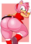 anthro bedroom_eyes big_butt breasts butt clothing female hair huge_butt narrowed_eyes pink_body pink_hair seductive solo thick_thighs thong underwear darky sega sonic_the_hedgehog_(series) amy_rose eulipotyphlan hedgehog mammal hi_res