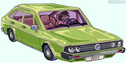 anthro car male solo vehicle nupogodidrawfag soyuzmultfilm volkswagen_passat well_just_you_wait! volk_(wjyw) canid canine canis mammal wolf absurd_res hi_res