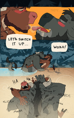 brown_body brown_fur cabin chastity_cage chastity_device fingering fur grey_body grey_fur horn horn_jewelry hot_tub jewelry male male/male oral orgasm_denial permanent shotgunning size_difference stripes text devilsdozen mythology gregg_(tal) tal bovid dragon hybrid mammal mythological_creature mythological_scalie scalie 5:8 absurd_res comic english_text hi_res father_(lore) father_and_child_(lore) father_and_son_(lore) incest_(lore) parent_(lore) parent_and_child_(lore) parent_and_son_(lore) son_(lore)