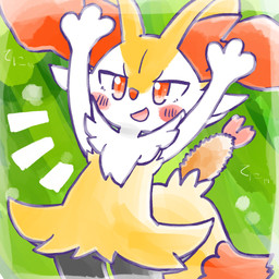 ambiguous_anthro ambiguous_gender anthro biped blush blush_stickers dipstick_tail emanata featureless_crotch flat_chested food front_view looking_at_viewer markings object_in_tail open_mouth open_smile raised_arms shrimp_(food) simple_background smile solo standing tail tail_markings text annyui0611 nintendo pokemon braixen canid generation_6_pokemon mammal pokemon_(species) 1:1 2024 digital_drawing_(artwork) digital_media_(artwork) full-length_portrait hi_res japanese_description japanese_text portrait translated translated_description