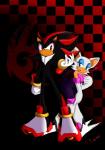 anthro clothed clothing duo female footwear gloves green_eyes handwear heart_symbol male red_eyes shoes white_clothing white_gloves white_handwear shilumi sega sonic_the_hedgehog_(series) rouge_the_bat shadow_the_hedgehog bat eulipotyphlan hedgehog mammal 2011 hi_res