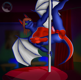 anthro balls butt dancing erection feet genitals male membrane_(anatomy) membranous_wings non-mammal_balls nude pawpads paws penis pole pole_dancing public smile solo stripper stripper_pole tail toes wings scylez_(artist) mythology blaze_(draggyrune) dragon mythological_creature mythological_scalie scalie 2018 absurd_res digital_media_(artwork) hi_res