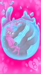 blush bubble eight_(numberblocks) heart_symbol hi_res humanoid looking_at_viewer male multi_limb muscular muscular_humanoid muscular_male not_furry number pink_background pink_body quaticharjasy simple_background solo splashes underwater water