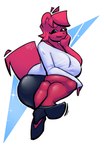 :3 anthro big_breasts blouse bottomwear breasts clothing female footwear fur gift hair high_heels office_lady shoes skirt smug_face solo thick_thighs topwear buxy softimp fan_character nano_(buxy) mammal rodent sciurid tree_squirrel hi_res