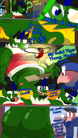 anthro apartment apartment_building backpack blush bottomless box bubble_butt butt casual_exposure clothed clothing container delivery_(commerce) delivery_employee dialogue door door_handle doorknob excited exposed eyewear glasses green_body hat headgear headwear looking_at_genitalia male muscular muscular_male postal_carrier postal_delivery solo steam text thong tusks underwear conditional_dnp notkastar brogulls build_tiger hilgar_(notkastar) avian bird columbid orc pigeon 4:7 comic english_text hi_res