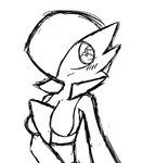 breasts featureless_breasts female male solo senderlol nintendo pokemon gardevoir generation_3_pokemon humanoid pokemon_(species) absurd_res black_and_white hi_res monochrome sketch