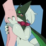 anthro anthro_penetrated biped blush bodily_fluids butt cum cum_from_mouth cum_in_mouth cum_inside duo fellatio female female_on_human female_penetrated fur genital_fluids green_body green_fur green_tail heart_eyes heart_symbol human_on_anthro human_penetrating human_penetrating_anthro human_penetrating_female interspecies leaking_cum male male/female male_penetrating male_penetrating_female multicolored_body nude oral oral_penetration orgasm penetration penile penile_penetration penis_in_mouth pink_body pupils red_eyes sex short_tail simple_background tail sky_necko nintendo pokemon generation_9_pokemon human mammal meowscarada pokemon_(species) 1:1 animated low_res short_playtime