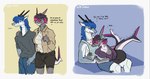 anthro arms_around_partner blue_eyes blush clothing duo eyewear female fingers glasses hair hand_holding headpat heart_symbol long_hair male pink_eyes short_hair simple_background tail tail_motion tailwag text whiskers litehase mythology hase_(litehase) lite_(litehase) dragon eastern_dragon fish marine mythological_creature mythological_scalie scalie shark 2024 digital_media_(artwork) english_text hi_res herm_(lore) maleherm_(lore)
