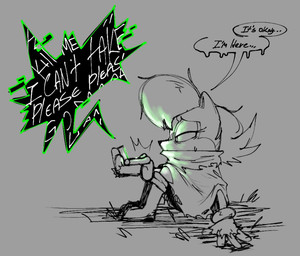 anthro boots cloak clothed clothing female fingerless_gloves footwear fur gloves grey_background hair handwear holding_object on_ground ring_(jewelry) shoes side_view simple_background sitting sitting_on_ground solo speech_bubble text kaizocns archie_comics creepypasta sega sonic.exe_(creepypasta) sonic_the_hedgehog_(archie) sonic_the_hedgehog_(comics) sonic_the_hedgehog_(series) sally_acorn chipmunk ground_squirrel mammal rodent sciurid 2025 digital_media_(artwork) english_text
