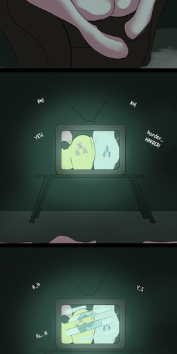 anthro breast_squish breasts dialogue female genitals masturbation solo squish text vulva ruanshi friendship_is_magic hasbro my_little_pony fluttershy_(mlp) pinkie_pie_(mlp) rarity_(mlp) equid equine horse mammal pony absurd_res comic english_text first_page hi_res url