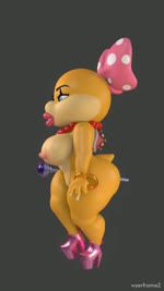 accessory anthro big_breasts big_butt blue_eyes bouncing_breasts bouncing_butt bow_(feature) bow_accessory bow_ribbon bracelet breasts butt centered_hair_bow clothing female footwear gem genitals gold_(metal) grey_background hair_accessory hair_bow hair_ribbon high_heels jewelry legwear lips necklace nipples non-mammal_breasts non-mammal_nipples pearl_(gem) pearl_necklace pussy ribbons shell shoes short_stack short_tail simple_background solo tail thick_lips thick_tail thick_thighs thigh_highs walk_cycle wide_hips wyerframez mario_bros nintendo koopaling wendy_o._koopa koopa reptile scalie 2021 3d_(artwork) 3d_animation 9:16 animated digital_media_(artwork) hi_res high_framerate loop no_sound short_playtime webm