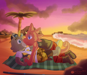 anthro anthro_on_anthro beach beach_towel boots clothing drone dronesuit dronification duo footwear gloves handwear implied_permanent interspecies kissing latex latex_boots latex_clothing latex_footwear latex_gloves latex_handwear latex_skinsuit making_out male male_anthro romantic romantic_ambiance romantic_couple seaside shoes skinsuit sunset tight_clothing towel nutty_bo animal_crossing nintendo c.j._(animal_crossing) flick_(animal_crossing) beaver chameleon lizard mammal reptile rodent scalie hi_res