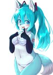 2020 alternate_species anthro bikini black_body black_fur blue_body blue_eyes blue_fur blue_hair blue_theme blush breasts canid canine clothing countershade_face countershade_torso countershading cute_fangs dipstick_tail female fox fur fur_markings furrification hair hatsune_miku hi_res inner_ear_fluff kemono looking_at_viewer mammal markings medium_breasts multicolored_tail navel open_mouth pattern_clothing pigtails portrait shiitakemeshi simple_background solo striped_clothing stripes swimwear tail tail_markings three-quarter_portrait tuft vocaloid white_background white_body white_countershading